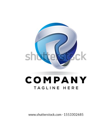 letted  p 3d logo design illustration for your company Stock fotó © 