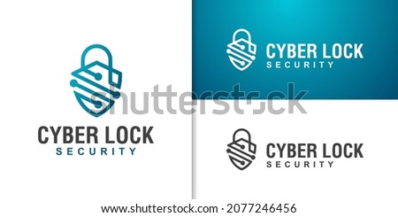 cyber internet online security logo design vector template