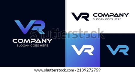  initial letter VR Logo design vector template for Virtual Reality identity design Stock fotó © 