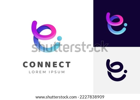 modern letter E abstract logo template, colorful, letter e logo for technology brand identity symbol mark design