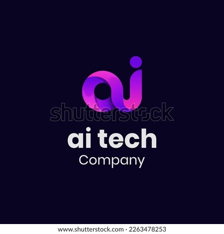 letter ai lowercase identity logo design with multicolor shape icon design element, minimalist style for business technology and company identity