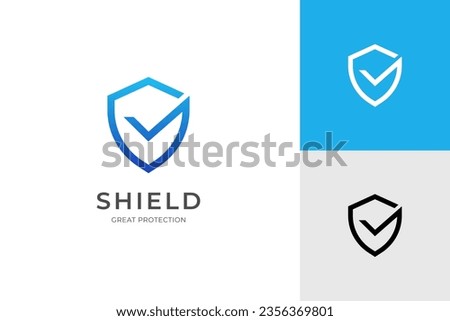 Shield check logo icon design, vector element symbol for right or great protection logo template