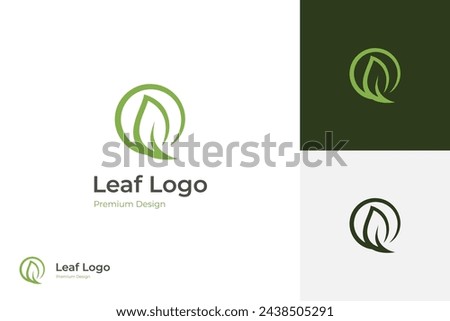 letter Q circle leaf logo icon design. green leaf with earth nature vector logo design