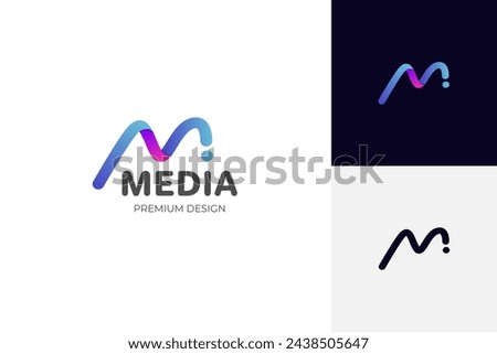 letter m media digital logo icon design. motion graphic vector logo template