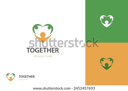 people love care logo icon design for social help, Charity and support vector concept and happy life vector logo symbol