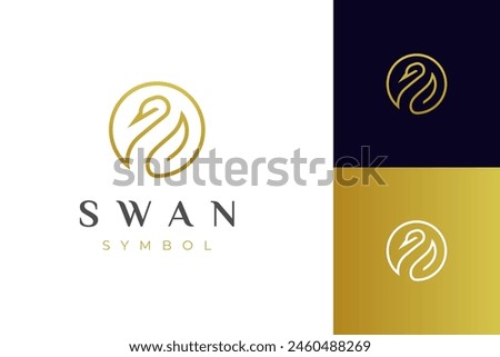 golden swan logo icon design. elegant beauty animal minimalist style vector logo element