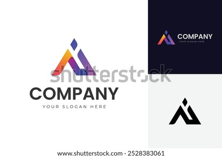 letter Ai tech logo design with gradient shape icon design element for identity business technology and company identity