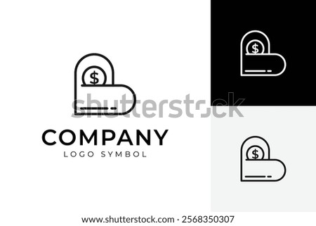 donate or saving logo icon design graphic symbol can be used charity, wallet, investment vector logo template