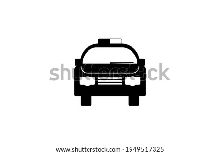 Police car vector flat icon. Isolated oncoming police car emoji illustration