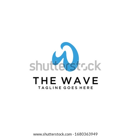 Creative luxury abstract W sign like water wave Logo icon Template.
