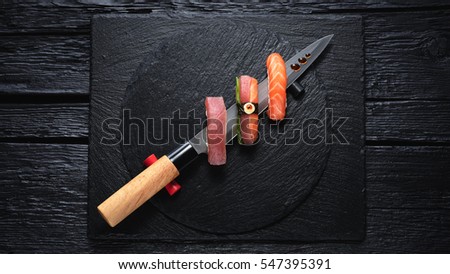 Similar – Image, Stock Photo Sushi with knife and fork