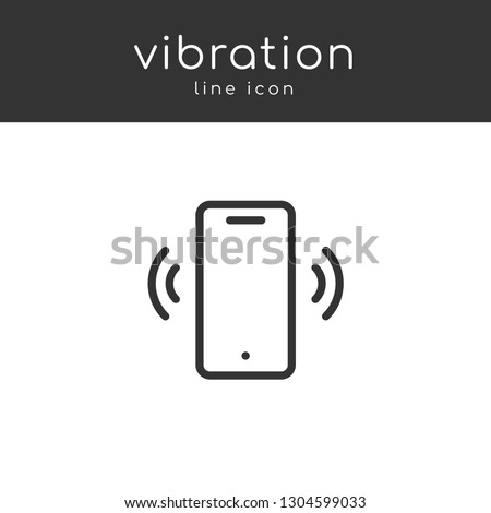 Mobile vibration line icon vector