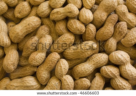 Background of raw peanuts in shell.