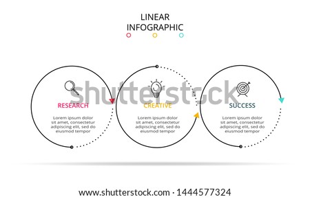 Circle elements of graph, diagram with 3 steps, options, parts or processes. Template for infographic, presentation