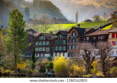 Similar – Image, Stock Photo Historic houses in Buch an der Mulde monastery