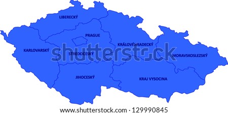 Labeled Vector Map Of Czech Republic With Provinces As Eps10 File With ...