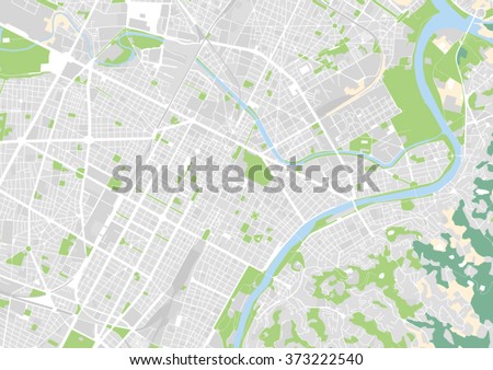 vector city map of Turin, Italy