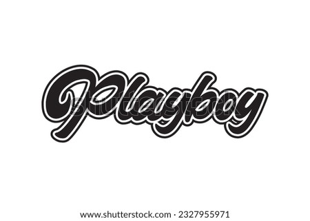 Playboy. Vector handwritten lettering isolated on white background.