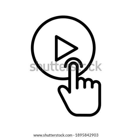Video player, tap, click icon vector image. Can also be used for communication. Suitable for use on web apps, mobile apps and print media.