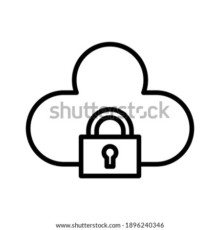Cloud, lock, protection icon vector image. Can also be used for cyber security. Suitable for use on web apps, mobile apps and print media.