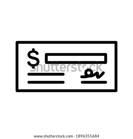 Cheque, contract, document, documentation, letter icon vector image. Can also be used for banking and finance. Suitable for use on web apps, mobile apps and print media.