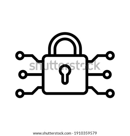 Vpn, encryption, security icon vector image. Can also be used for internet security. Suitable for use on web apps, mobile apps and print media.