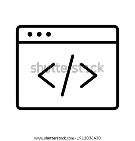 Programming, code, application icon vector image. Can also be used for information technology. Suitable for use on web apps, mobile apps and print media.