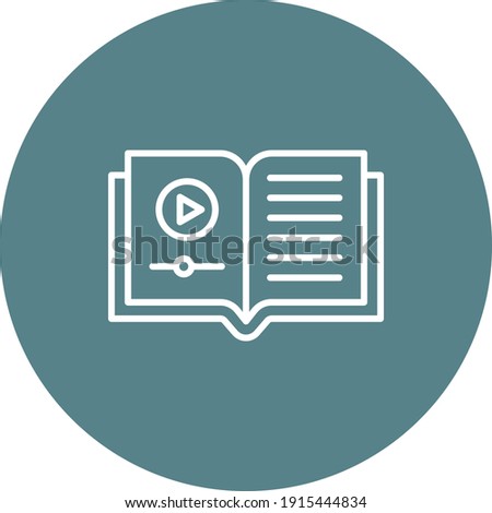 Book, training, video, online icon vector image. Can also be used for online education. Suitable for use on web apps, mobile apps and print media.