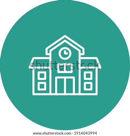 School, building, education icon vector image. Can also be used for education. Suitable for use on web apps, mobile apps and print media.