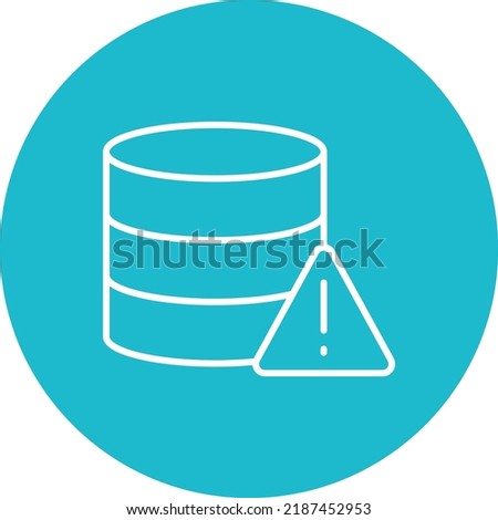 Database Alert line circle icon vector image. Can also be used for web apps, mobile apps and print media.