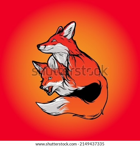 Fox 2 Head Logo Vector Illustration