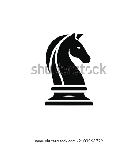 Black Chess Knight Horse silhouette logo design vector