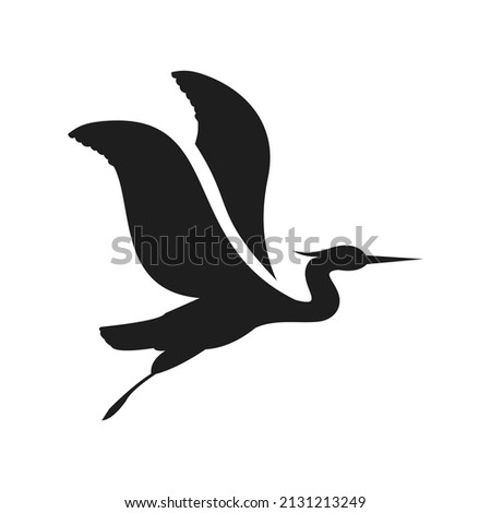 Bird or herons flying Icon symbol Flat vector illustration. Bird or herons flying Icon template