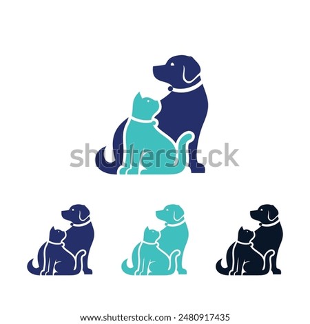 Dog And Cat Logo Template Design Vector, Emblem, Icon