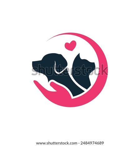 pet care logo design vector template