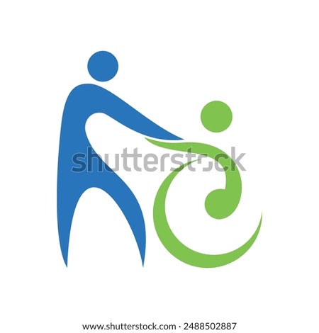 Passionate Disability People Support Logo design vector Template