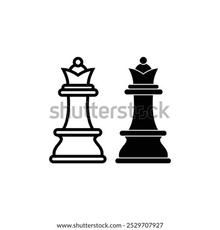 Chess queen icon flat sign design vector