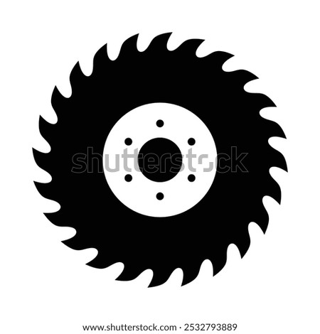 Circular saw blade icon vector, cutting symbol template