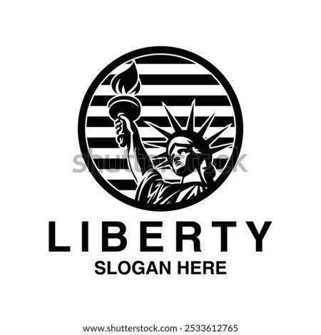 circle Statue liberty logo design template illustration