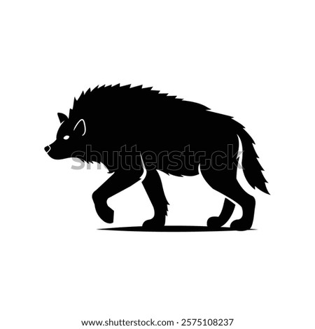 hyena logo design vector silhouette template