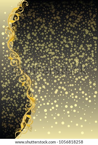 explicit vector golden wavy floral background