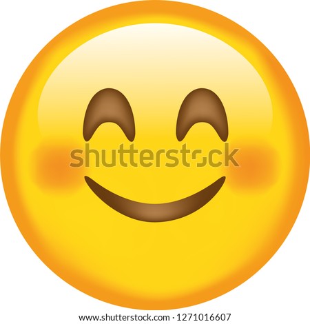 Vector emoji. Smiling face. Smile vector emoji. Happy emoticon. Cute emoticon isolated on white background.
