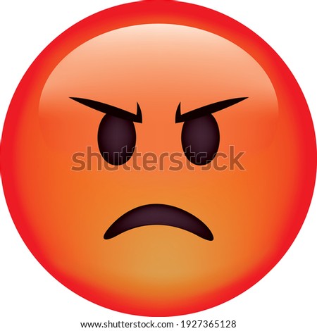 Vector emoji. Angry face. Emoji. Cute emoticon isolated on white background.