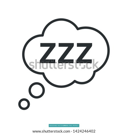 Sleeping (No Person) Icon Vector Illustration Logo Template