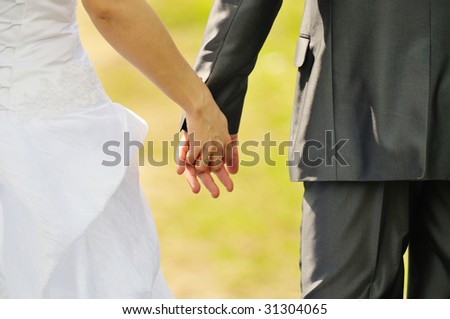 Newly married go hand in hand