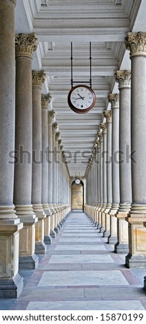 Classical columns and clock.
