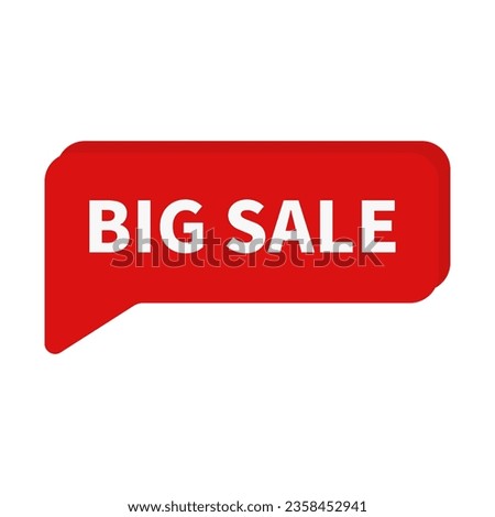 Big Sale In Red Rectangle Rounded Shape For Advertising Marketing Business
