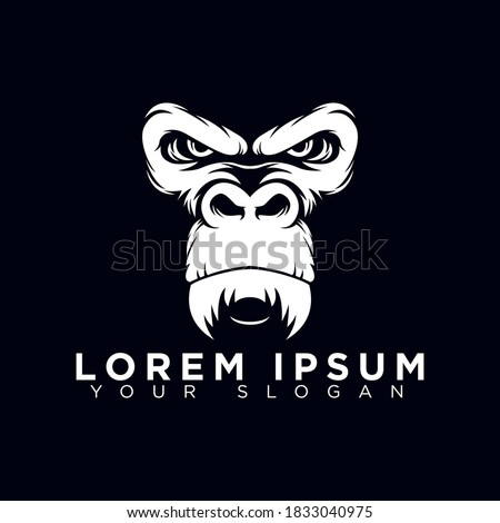 mascot character gorilla face logo 