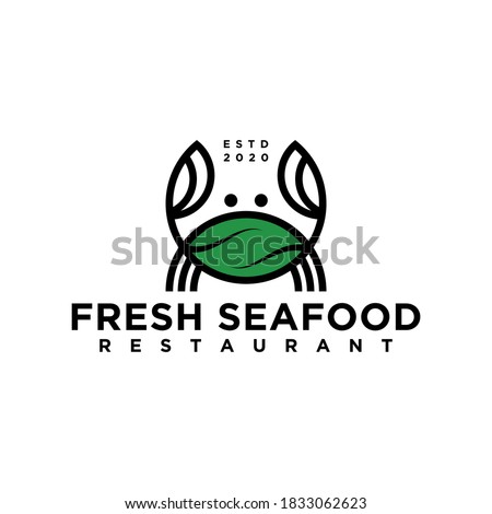 logo for seafood restaurant, crab health luxury logo template