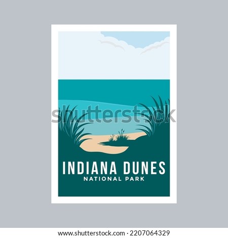 Indiana Dunes National Park poster illustration design.